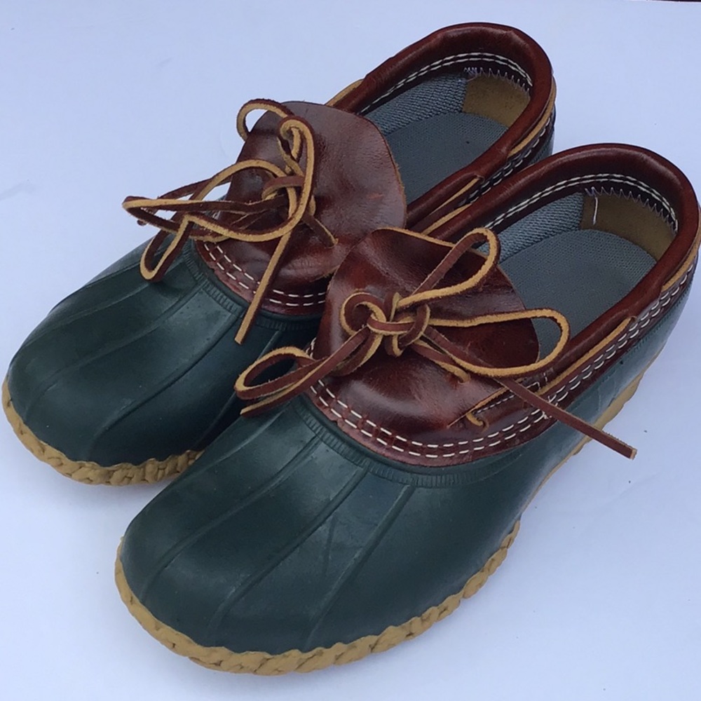 Unisex LL Bean Booties, ankle duck boots , Men 8/ W 9.5 EUC Green Bean Boots